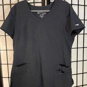 Barco Uniforms Women's Black V-Neck Grey’s Anatomy Scrub Top.